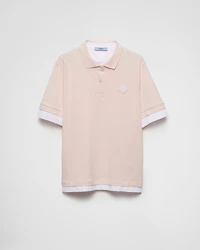 Piqué and jersey polo shirt