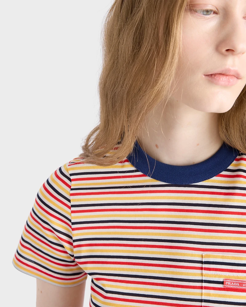 Striped lisle cotton T-shirt