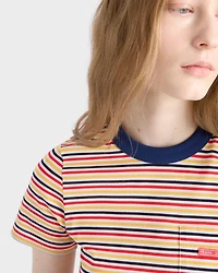 Striped lisle cotton T-shirt