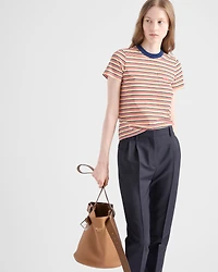 Striped lisle cotton T-shirt