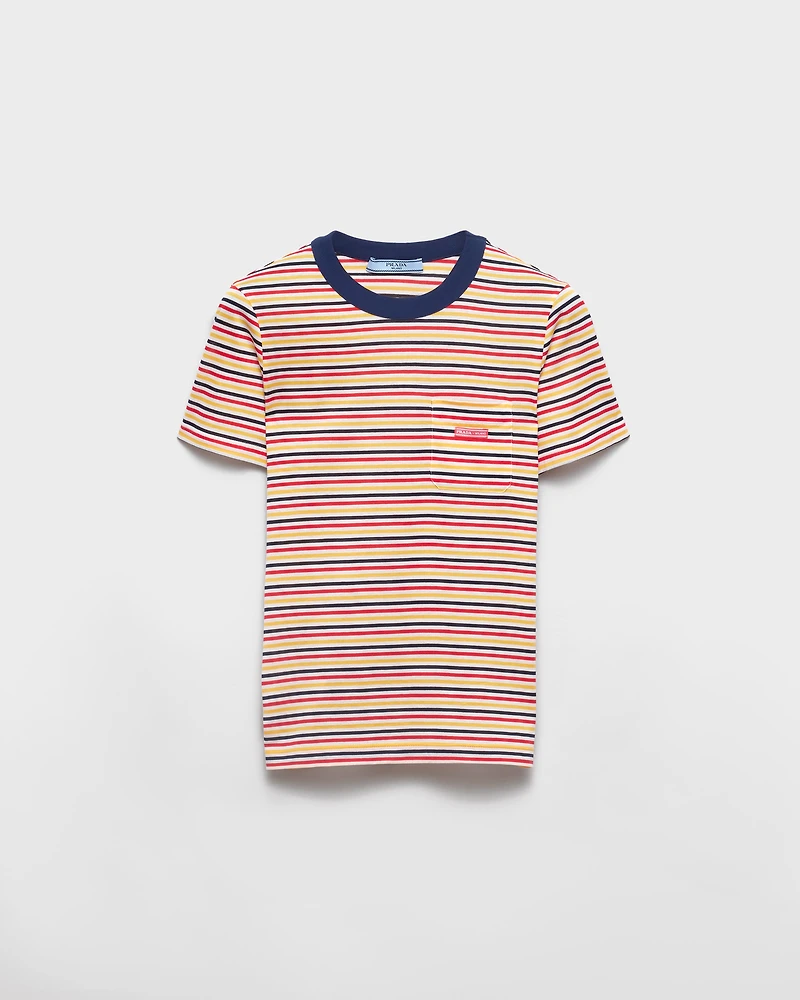Striped lisle cotton T-shirt