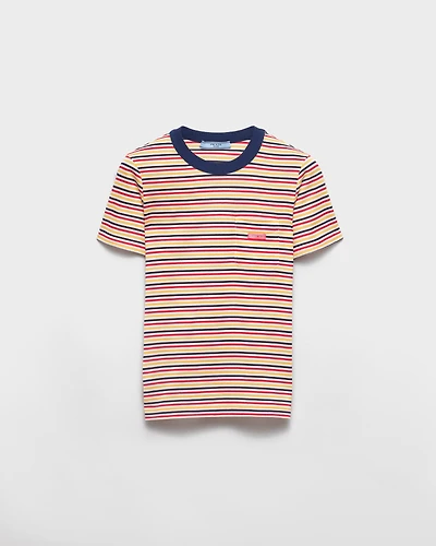 Striped lisle cotton T-shirt