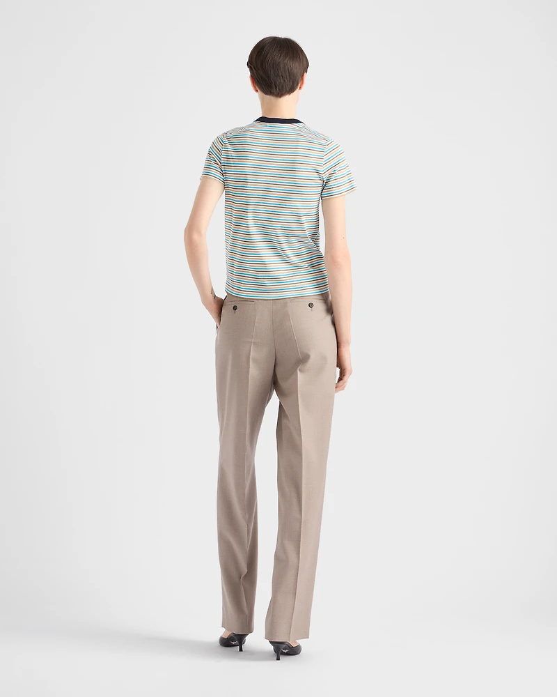 Striped lisle cotton T-shirt