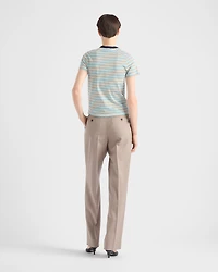 Striped lisle cotton T-shirt