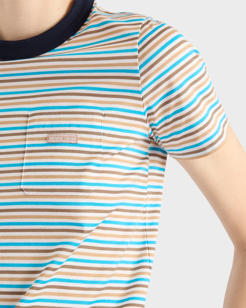 Striped lisle cotton T-shirt