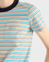 Striped lisle cotton T-shirt
