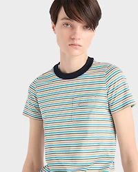 Striped lisle cotton T-shirt