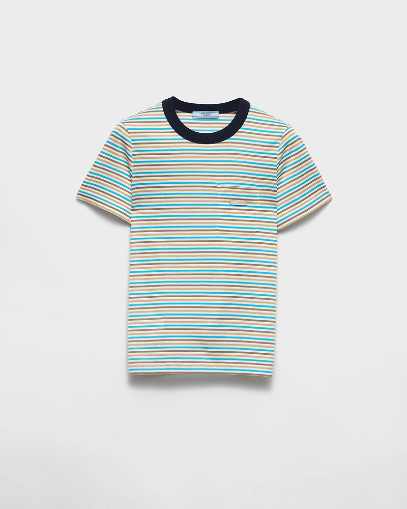 Striped lisle cotton T-shirt