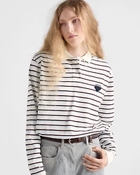 Striped piqué polo shirt