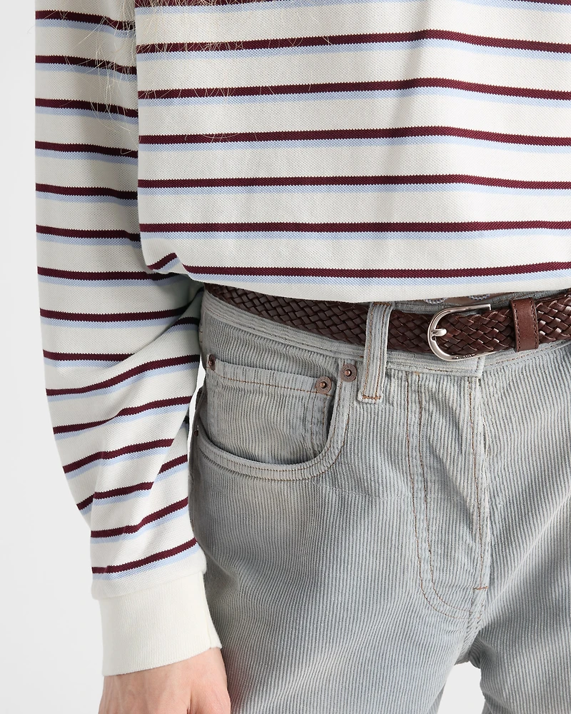 Striped piqué polo shirt