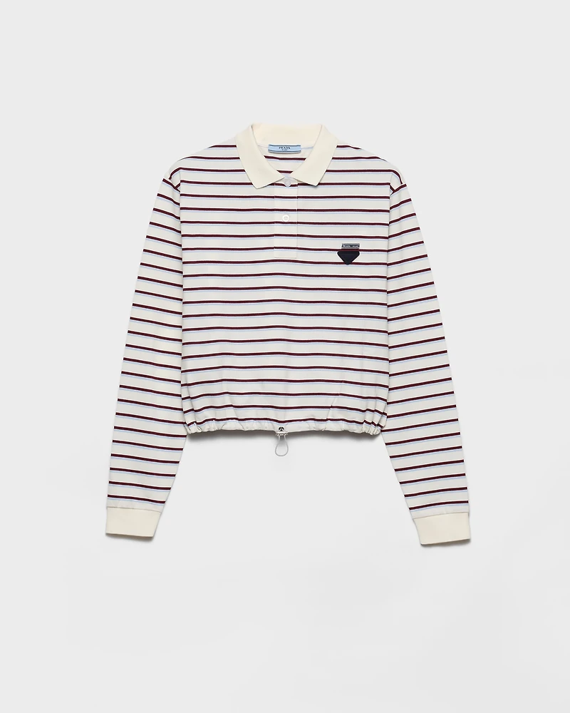 Striped piqué polo shirt