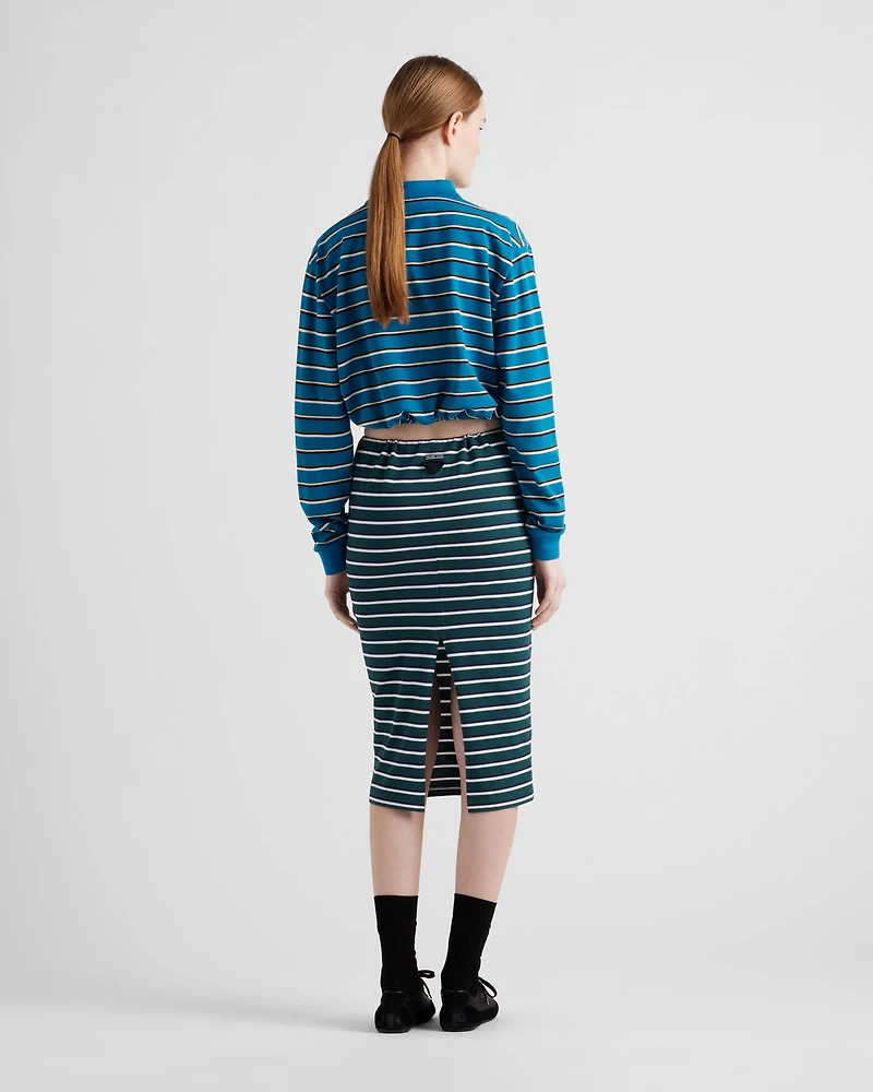 Striped piqué polo shirt