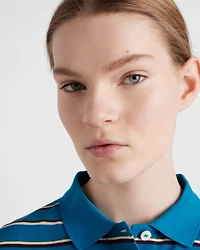 Striped piqué polo shirt