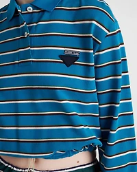 Striped piqué polo shirt