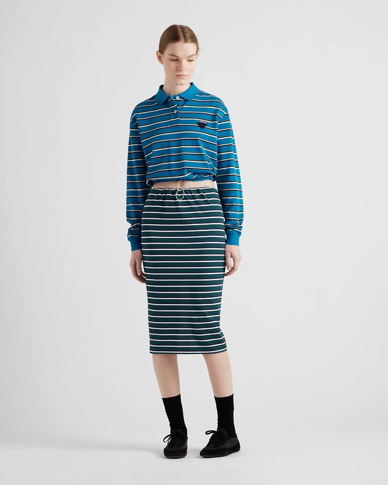 Striped piqué polo shirt