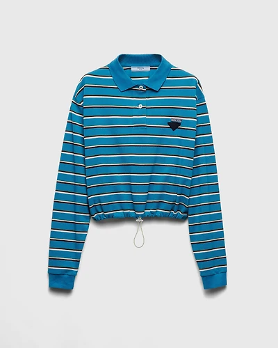 Striped piqué polo shirt