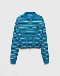 Striped piqué polo shirt