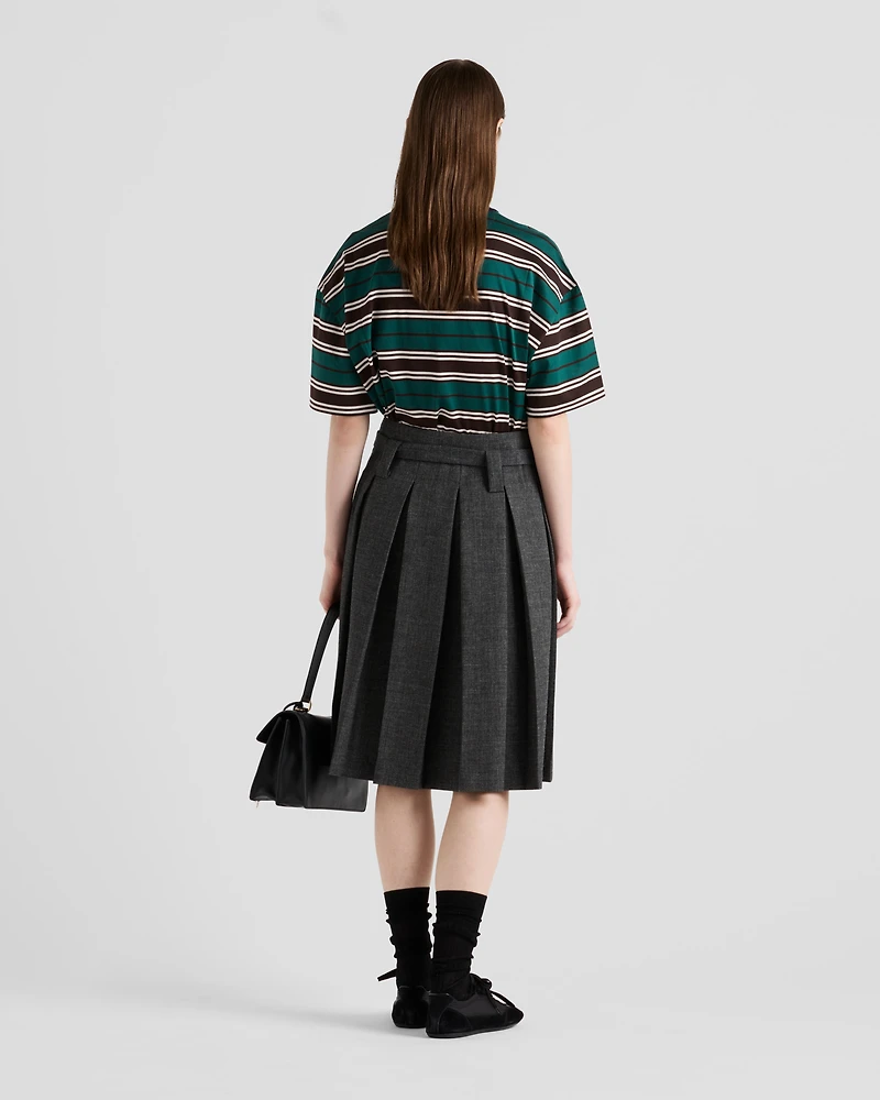 Striped lisle cotton T-shirt