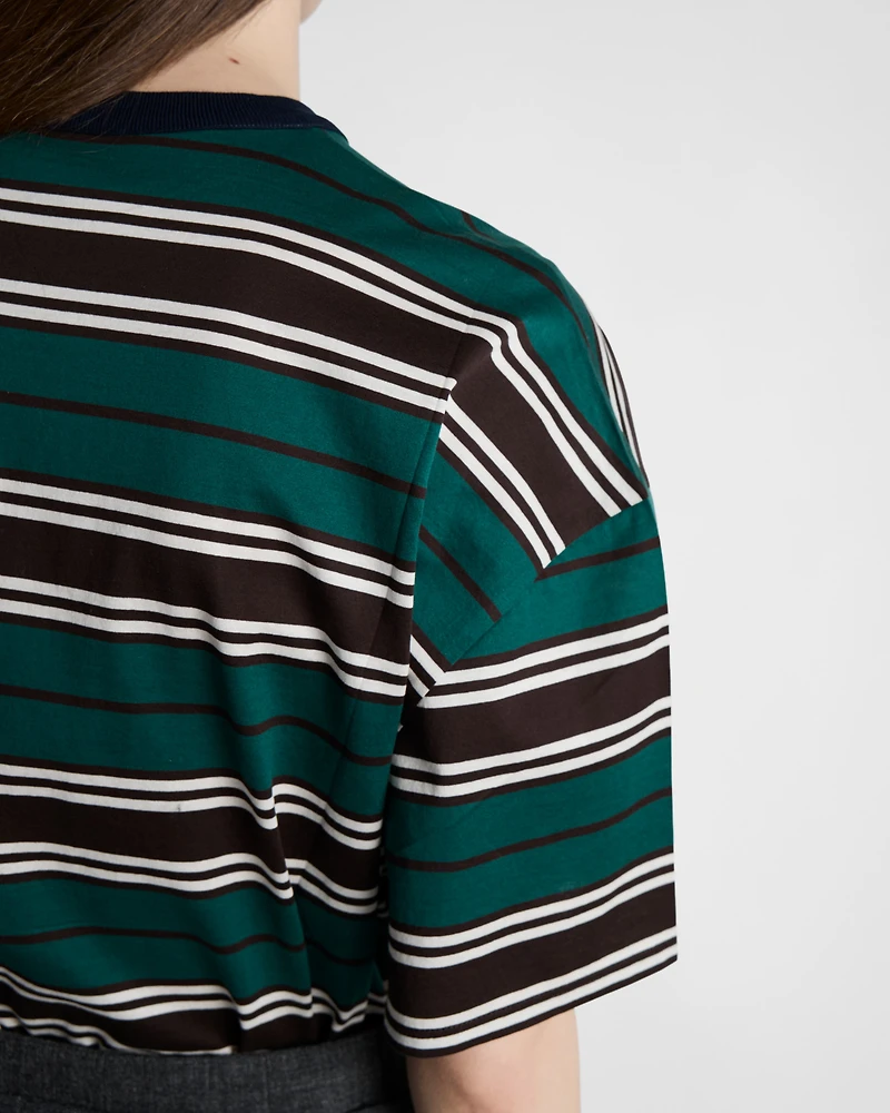 Striped lisle cotton T-shirt