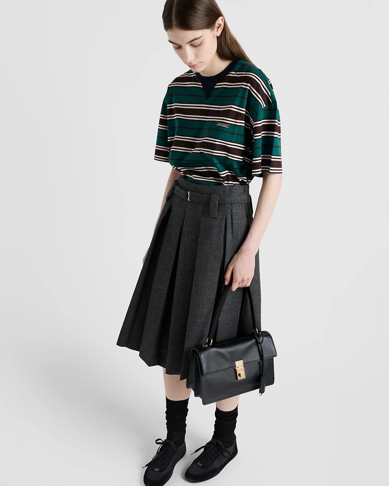 Striped lisle cotton T-shirt