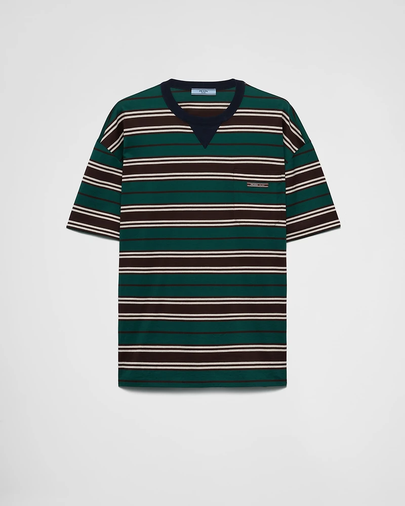 Striped lisle cotton T-shirt