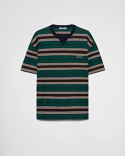 Striped lisle cotton T-shirt