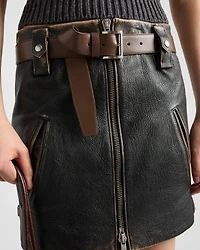 Leather miniskirt