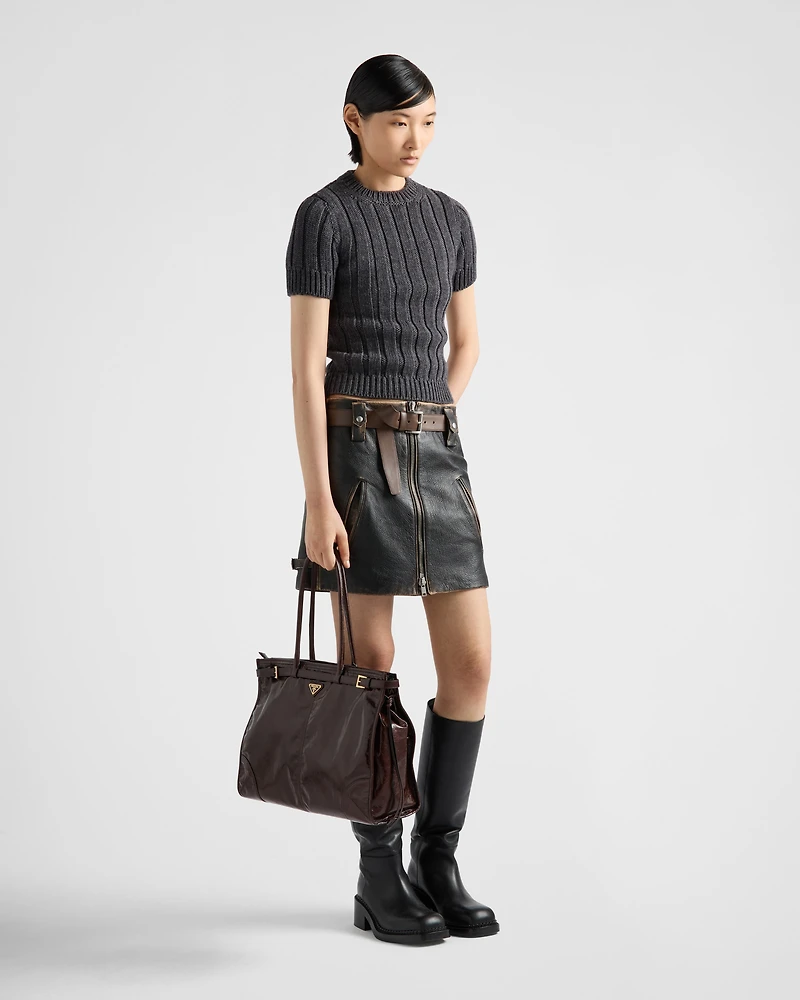 Leather miniskirt
