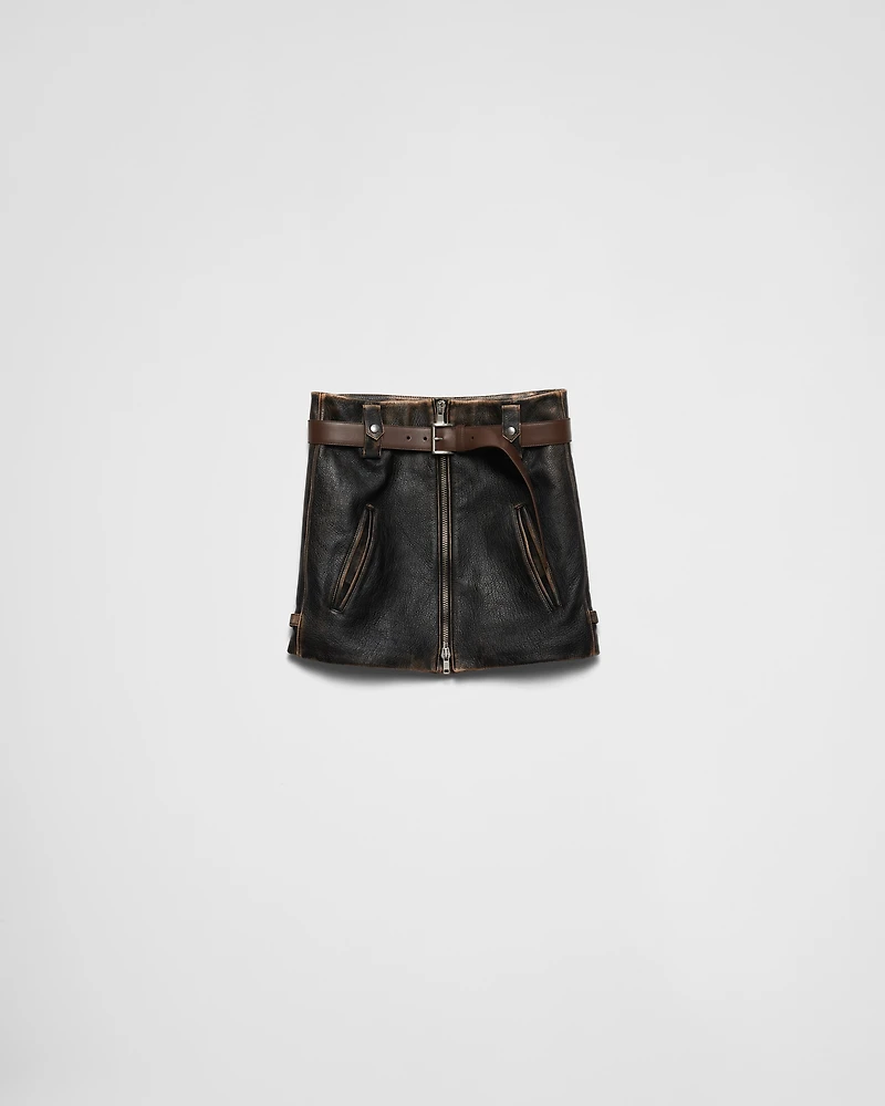 Leather miniskirt