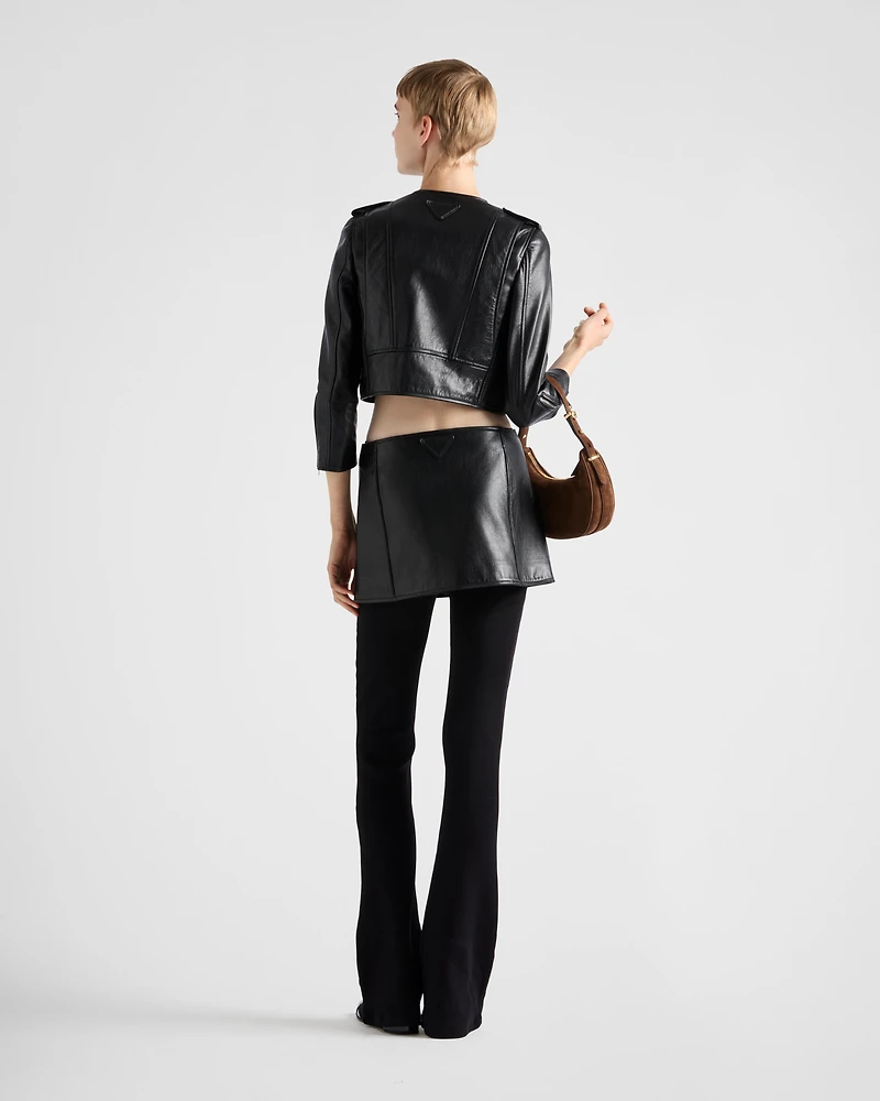 Leather mini skirt