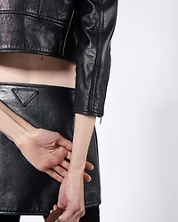 Leather mini skirt