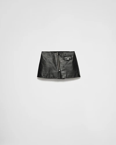 Leather mini skirt