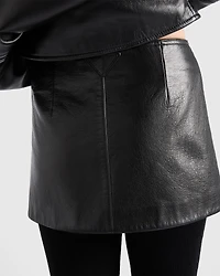 Leather mini skirt