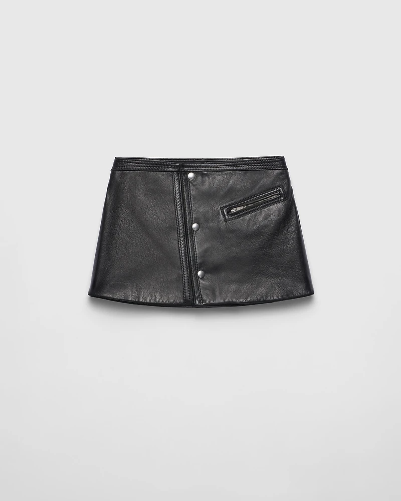 Leather mini skirt