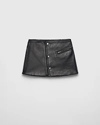 Leather mini skirt