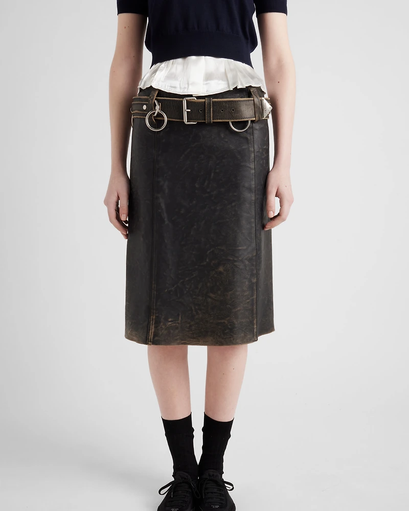 Leather miniskirt