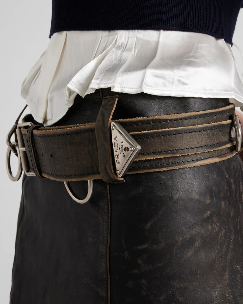 Leather miniskirt