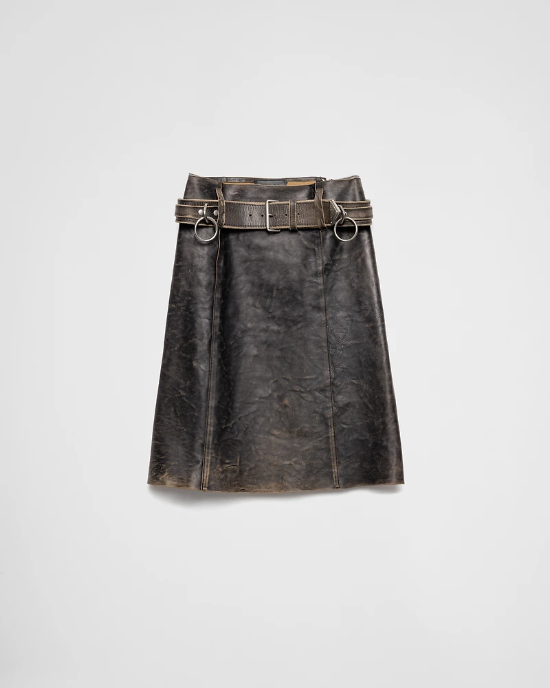 Leather miniskirt