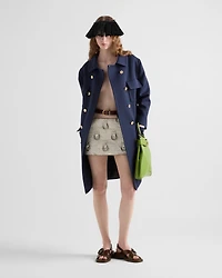 Embellished leather miniskirt