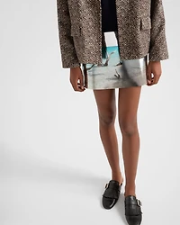 Shiny leather miniskirt