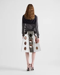 Shiny leather skirt