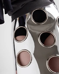 Shiny leather skirt