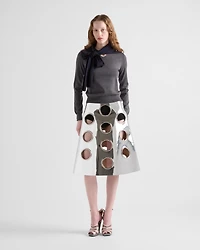 Shiny leather skirt
