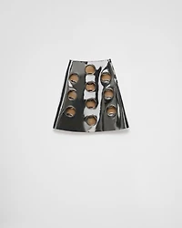 Shiny leather skirt