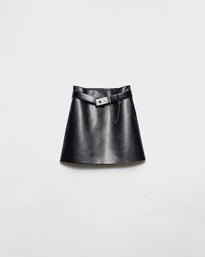 Leather miniskirt