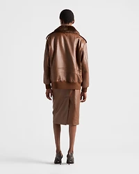 Nappa leather pencil skirt