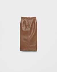 Nappa leather pencil skirt