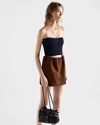 Suede miniskirt