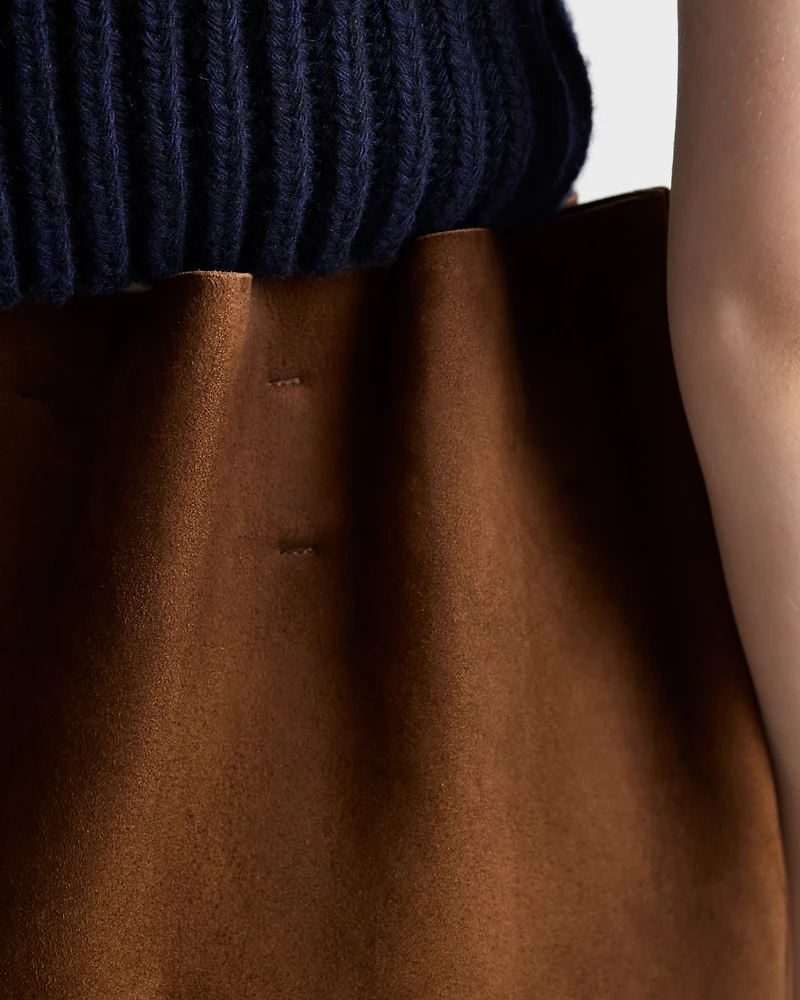 Suede miniskirt