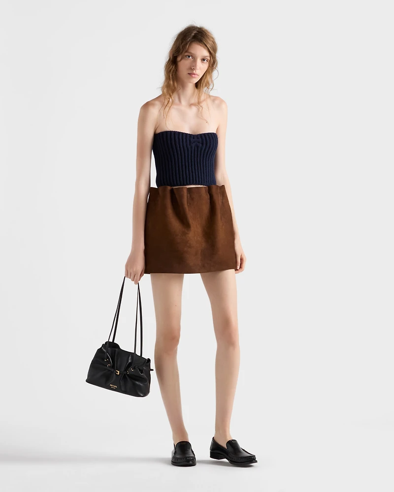 Suede miniskirt